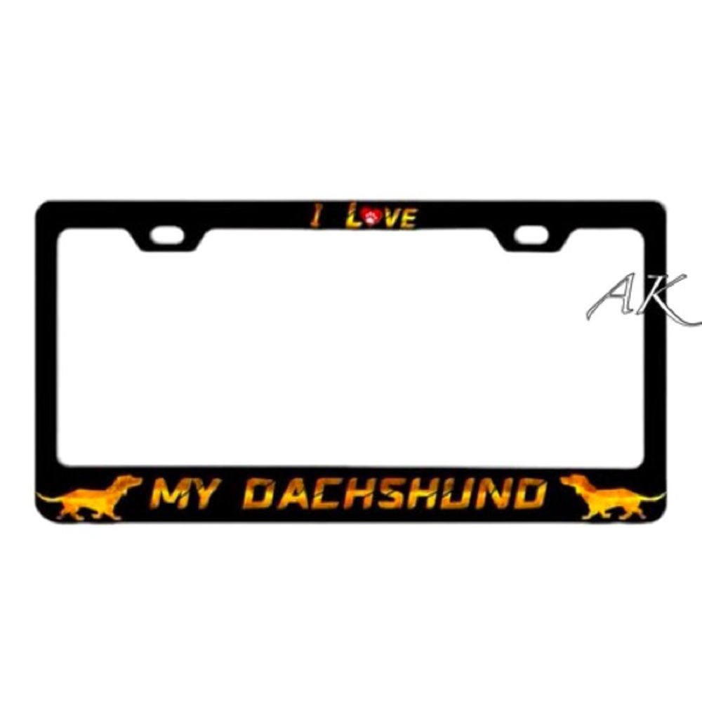 Dachshund License Plate Frame 🐾 Doxie Wiener